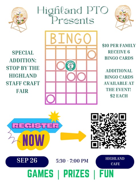 Bingo Night 926 Flyer with QR